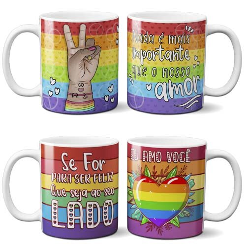 Estampas Canecas Lgbt Orgulho Gay Sublimação Mockups