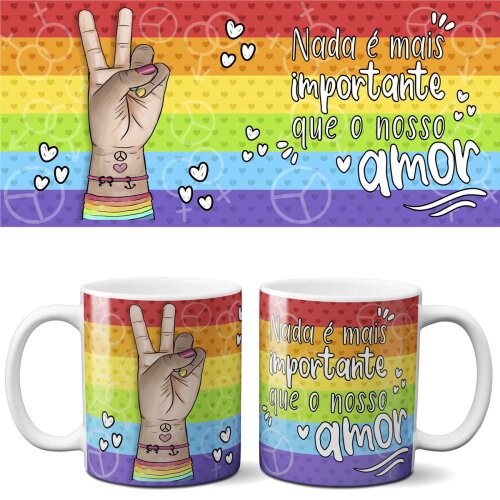 Pack 10 Artes Canecas Lgbt Orgulho Gay Mockups Sublimação