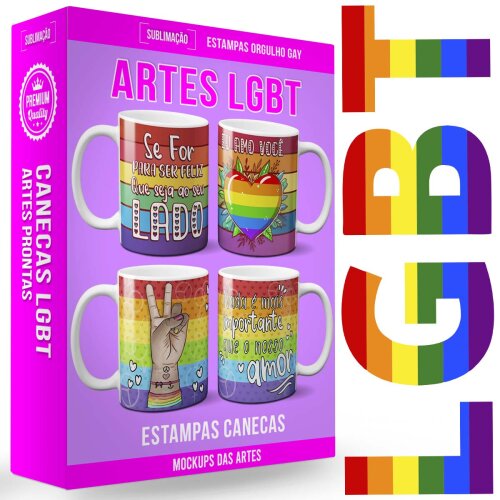 Pacote 10 Artes Orgulho Gay Lgbt Sublimação Mockups