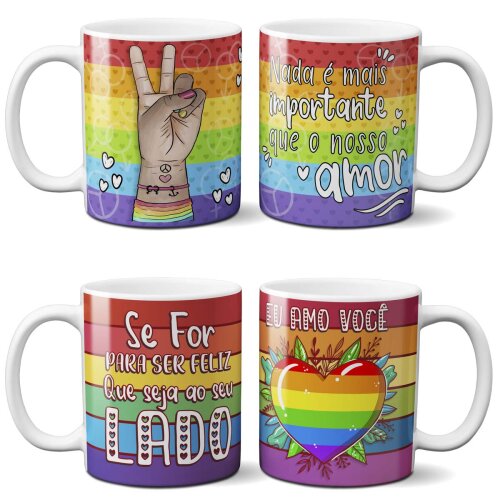 Artes Canecas Orgulho Gay Lgbt Sublimação Mockups