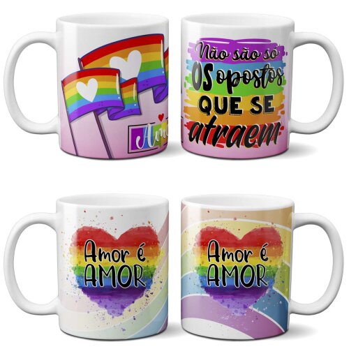 Artes Canecas Orgulho Gay Lgbt Sublimação Mockups