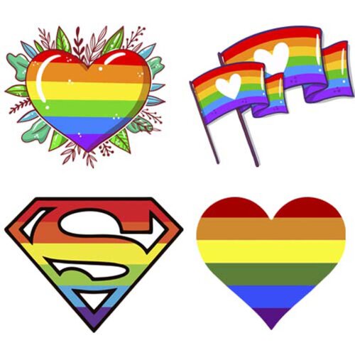 Pack 50 Artes Vetores Editáveis Lgbt Orgulho Gay Corel Png