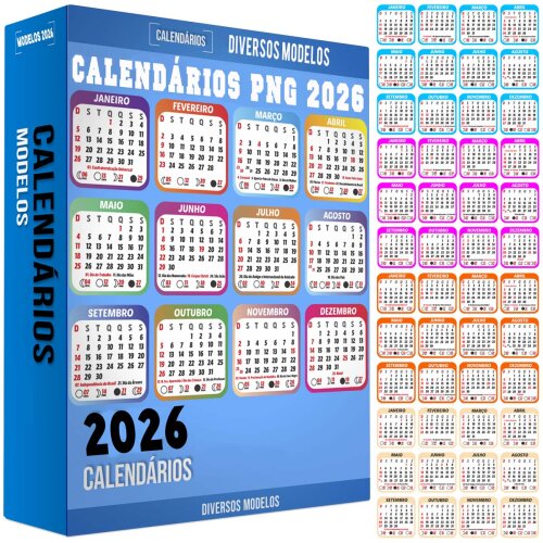 Artes Base Calendários 2026 Feriados para Imprimir