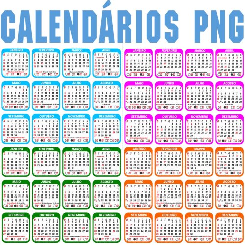 Calendários Png Base 2026 Feriados para Imprimir Pack Artes
