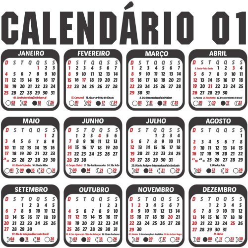 Artes Calendários 2026 Corel Png Calendário Base Editável
