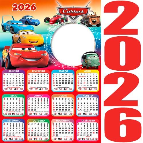 Pack Digital Calendários 2026 Png Infantil Crianças
