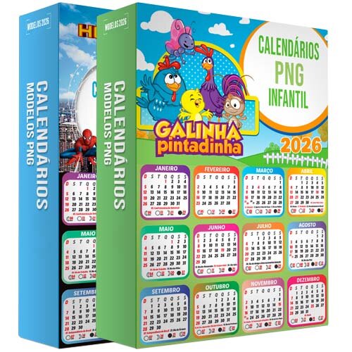 Artes Calendários 2026 Infantil Crianças Png Molduras Fotos
