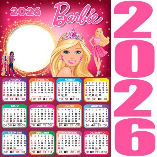 Calendários 2026 Png Molduras Fotos Infantil Crianças