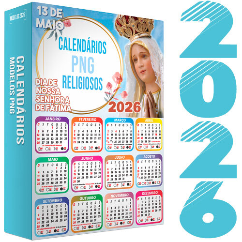 Pacote Calendários Png 2026 Religiosos Santos Católicos