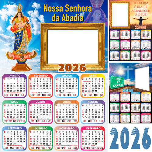 Pacote Calendários Png 2026 Religiosos Santos Católicos
