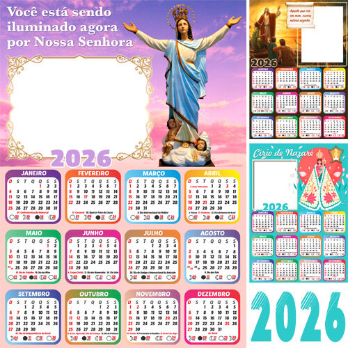 Artes Calendários 2026 Png Religiosos Santos Católicos Foto