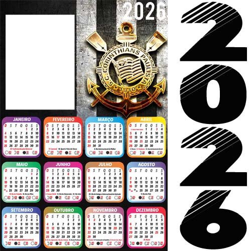 Calendários Png 2026 Times Futebol Molduras Brasileirão