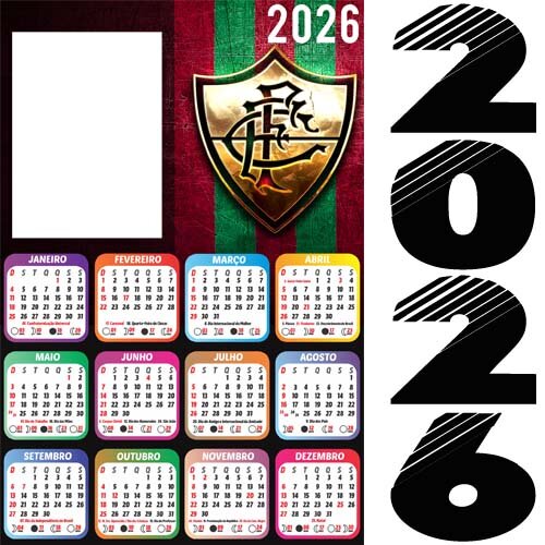 Pacote Calendários Png 2026 Times Futebol Molduras Fotos