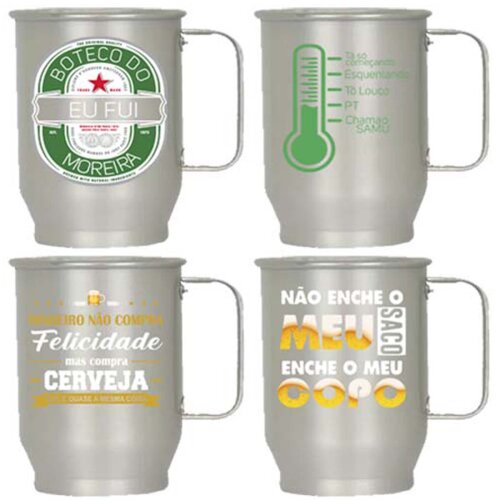 Pack 90 Artes Estampas Copos Taças Chopp Canecas Alumínio