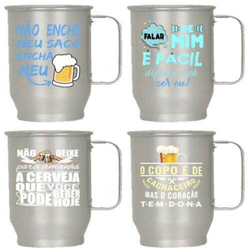 Estampas Copos Taças Chopp 90 Artes Corel Canecas Alumínio