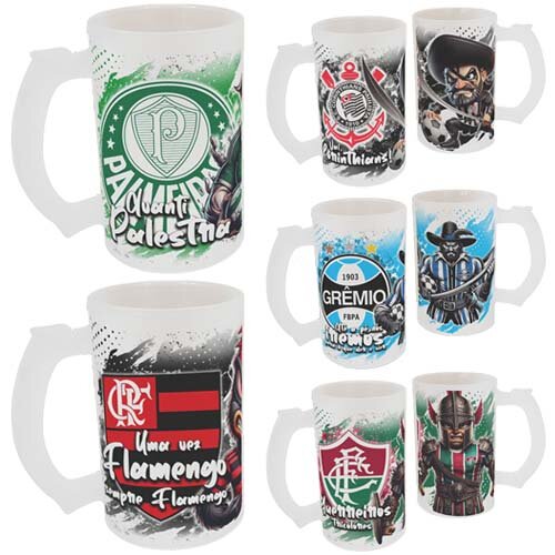 Pack Artes Canecas Chopp Mascotes Times Futebol Sublimação