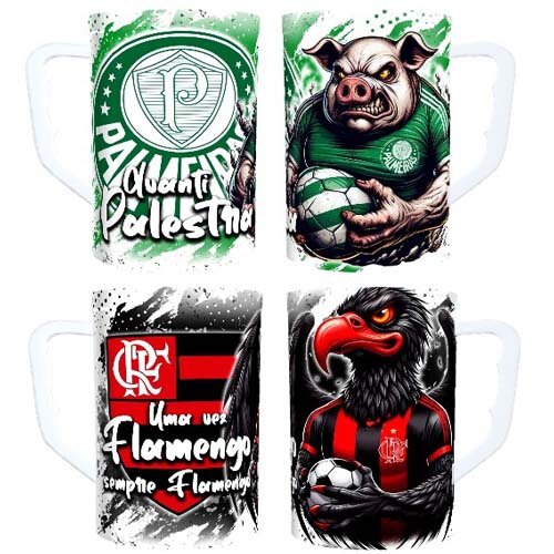 Pacote Artes Canecas Chopp Times Futebol Mascotes Sublimação