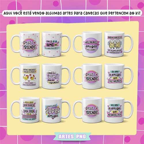 Pack Artes Kit Digital Amigo Amizade Pack2 Frases Png