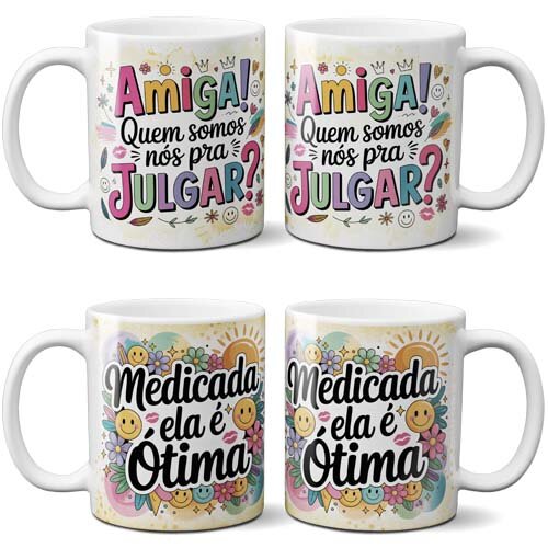 Estampas Dia Amizade Sublimação Canecas Frases Delicadas