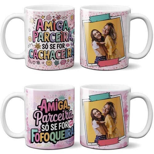 Artes Dia da Amizade Sublimação Canecas Frases Delicadas Ami