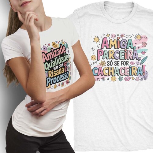 Artes Camisetas Dia da Amizade Sublimação Frases Amigos