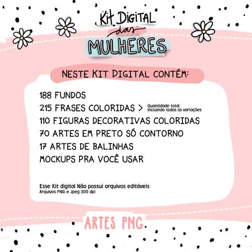 Pacote Artes Estampas Png Dia da Mulher Mulheres Kit Digital