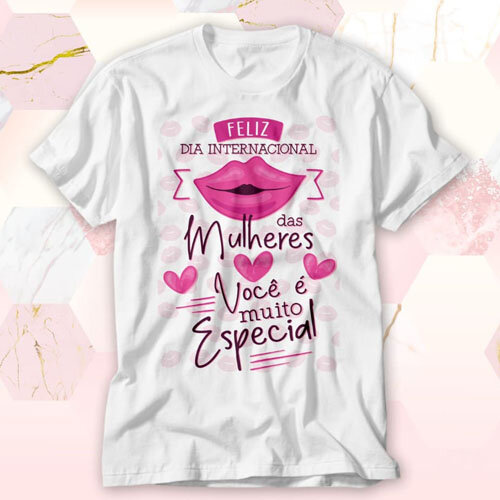 Pacote Artes Dia da Mulher Sublimação Camisetas Mulheres