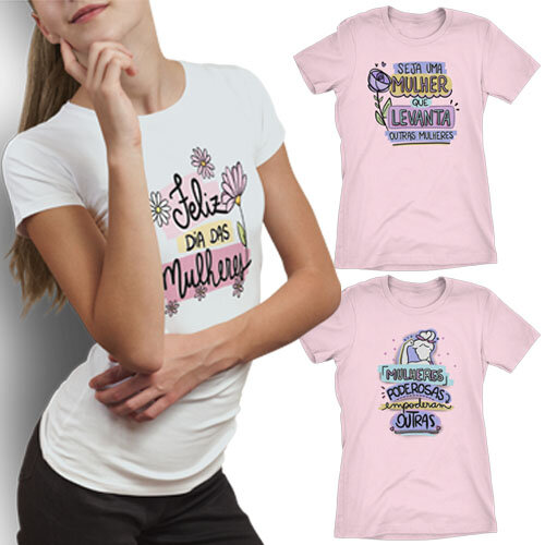 Pacote Artes Dia das Mulheres Mulher Sublimação Camisetas