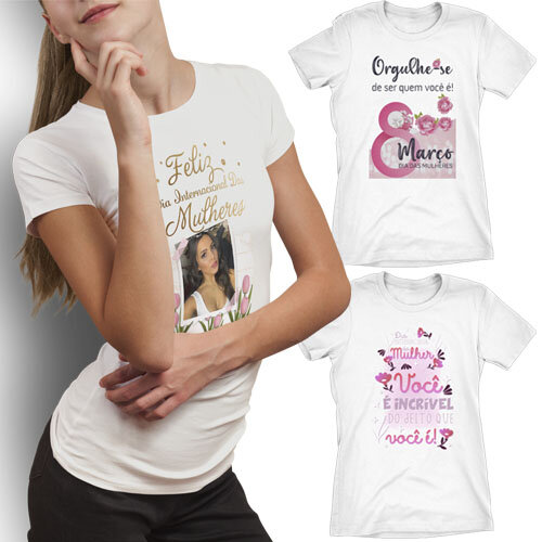 Pack Artes Editáveis Camisetas Dia Mulheres Mulher Mockups