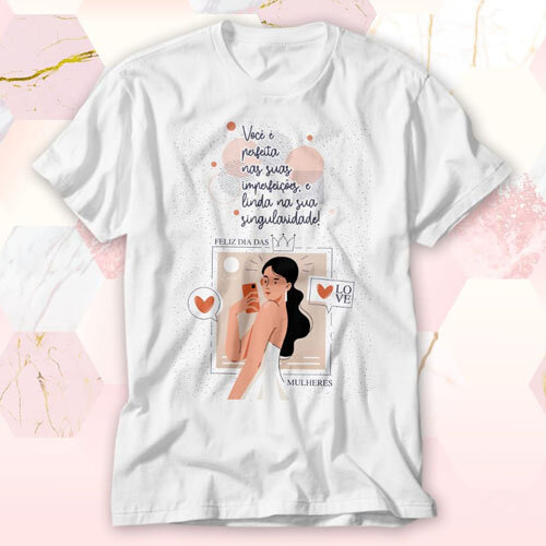 Estampas Dia da Mulher Sublimação Camisetas Mulheres Corel