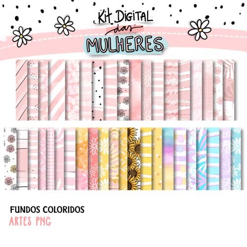 Artes Frases Coloridas Dia da Mulher Mulheres Kit Png