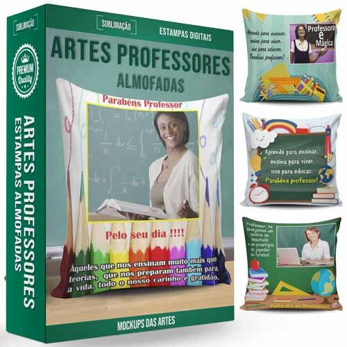 Artes Prontas Almofadas Dia dos Professores Sublimação Corel