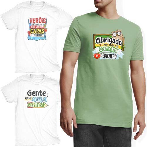 Pacote Artes Dia dos Professores Sublimação Camisetas Mockup
