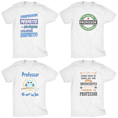 Estampas Camisetas Dia dos Professores Editáveis Mockups
