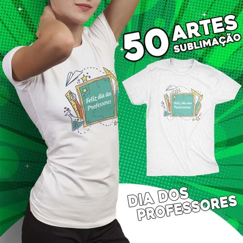 Artes Sublimação Camisetas Professores 50 Estampas Mockups