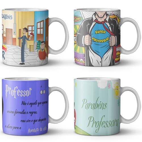 Pack 30 Estampas Artes Canecas Dia dos Professores Corel