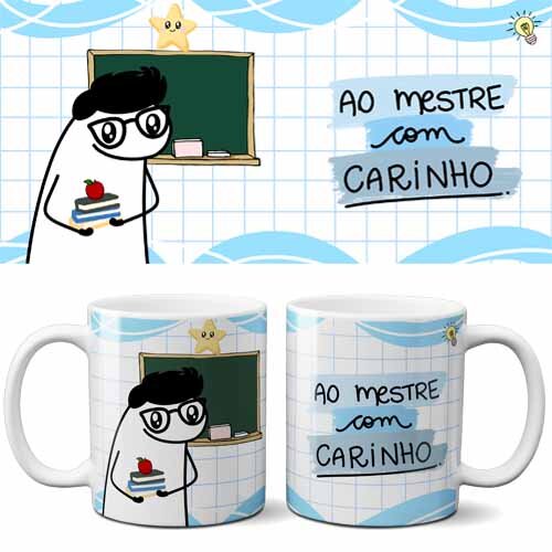 Pacote 50 Artes Canecas Professores Florks Sublimação