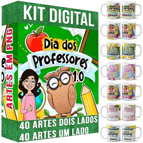 Estampas Dia Professores Sublimação Canecas Mockups Artes