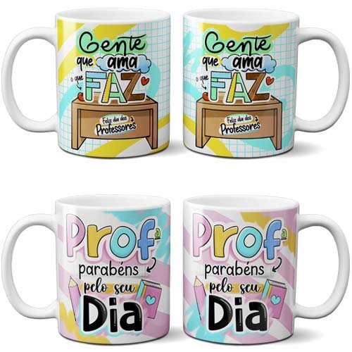 Estampas Dia Professores Sublimação Canecas Mockups Artes