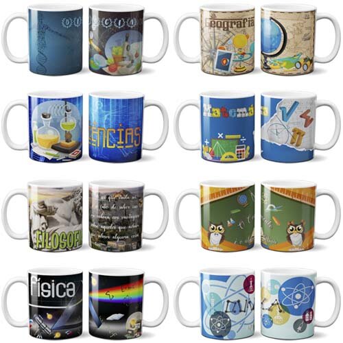 Estampas Matérias Escolares Sublimação Canecas Professores
