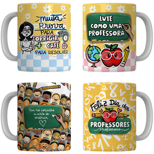 Pack Artes Professores Pandoca Sublimação Canecas Estampas