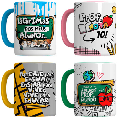 Estampas Professores Sublimação Canecas Artes Pandoca Png