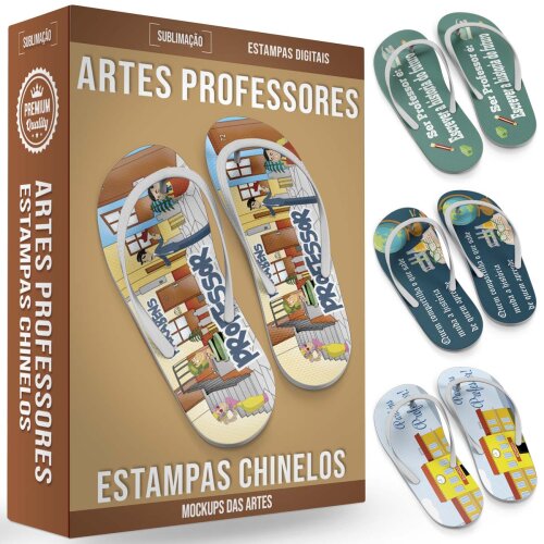 Pack Artes Digitais Sublimação Chinelos Professores