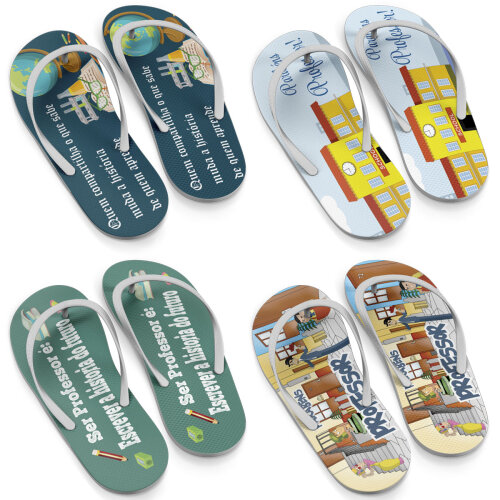 Estampas Professores Sublimação Chinelos Mockups Editáveis