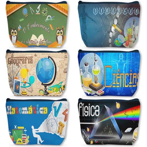 Estampas Matérias Escolares Necessaire Professores Artes