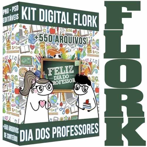 Artes Flork Dia dos Professores Kit Digital Png Sublimação
