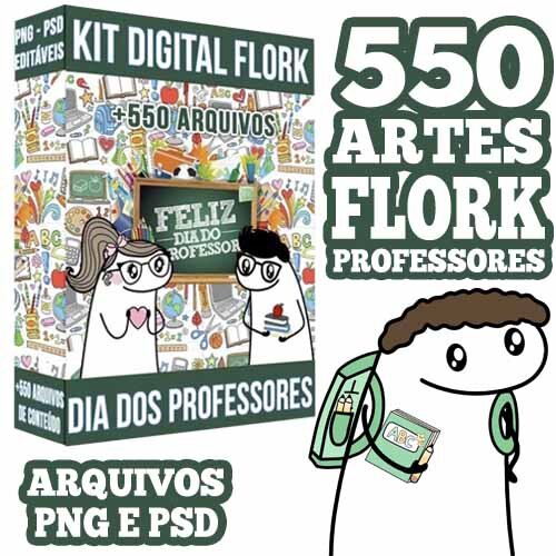 Pacote Artes Png Florks Dia dos Professores Sublimação Flork