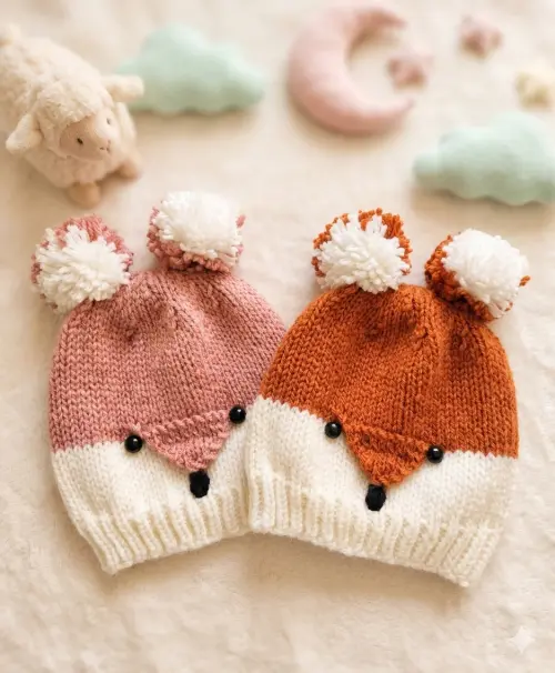 Gorro Raposinha em tricô infantil