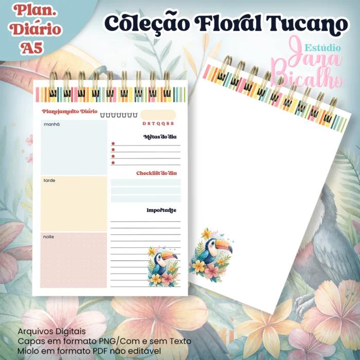 Arquivo Digital Planejamento Diário A5 Coleção Floral Tucano  