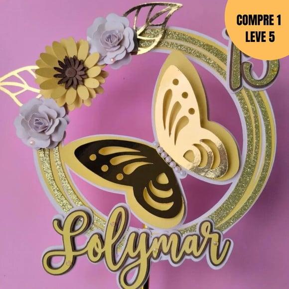 Arquivo de Corte 15 Anos Girassol Topo de Bolo -2158